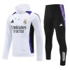 Real Madrid Hoodie Felpe da Allenamento 2024-25 Bianca per Uomo